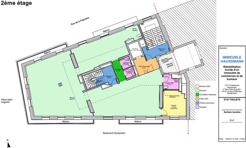 Bureaux de 1581 m² À louer à Paris 8e Arrondissement