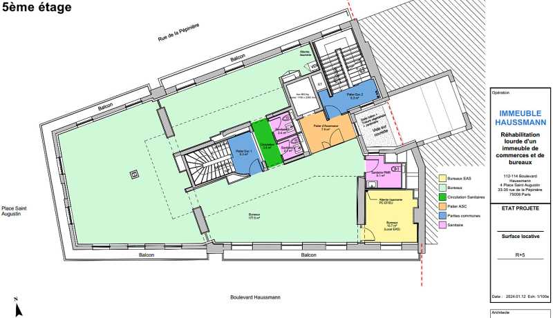 Bureaux de 1581 m² À louer à Paris 8e Arrondissement