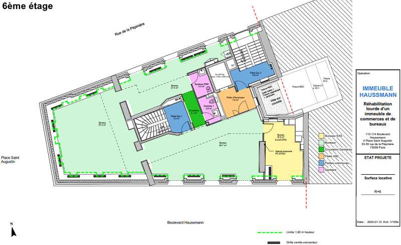 Bureaux de 1581 m² À louer à Paris 8e Arrondissement