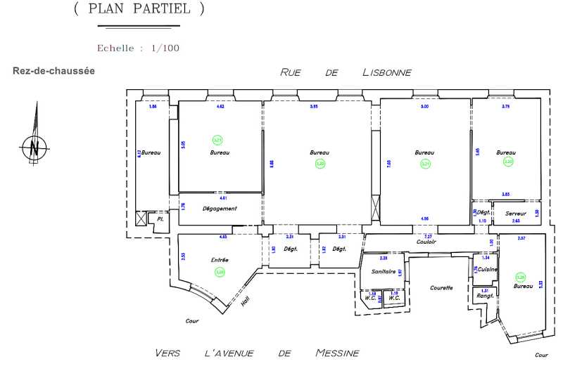 Bureaux de 213 m² À vendre à Paris 8e Arrondissement